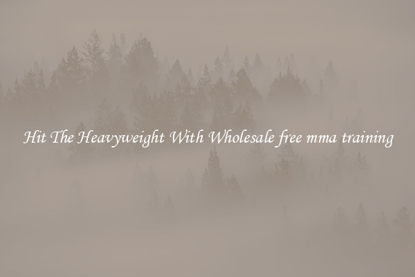 Hit The Heavyweight With Wholesale free mma training