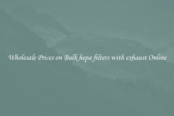 Wholesale Prices on Bulk hepa filters with exhaust Online