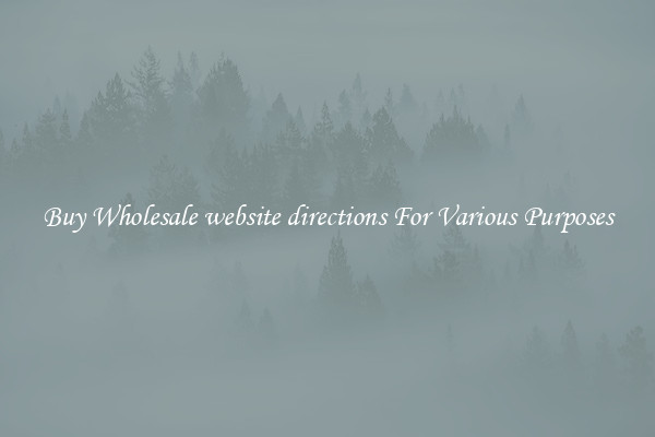 Buy Wholesale website directions For Various Purposes