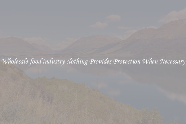Wholesale food industry clothing Provides Protection When Necessary