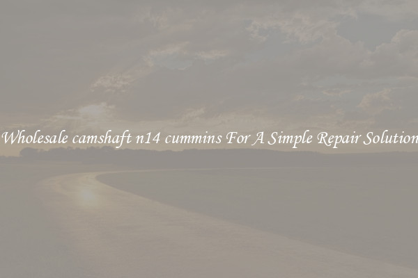 Wholesale camshaft n14 cummins For A Simple Repair Solution