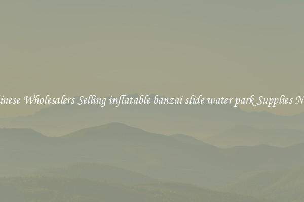 Chinese Wholesalers Selling inflatable banzai slide water park Supplies Now