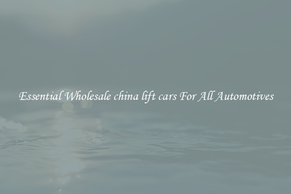 Essential Wholesale china lift cars For All Automotives